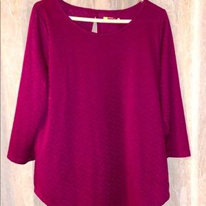 Like new burgundy relaxed fit size large blouse by xersion